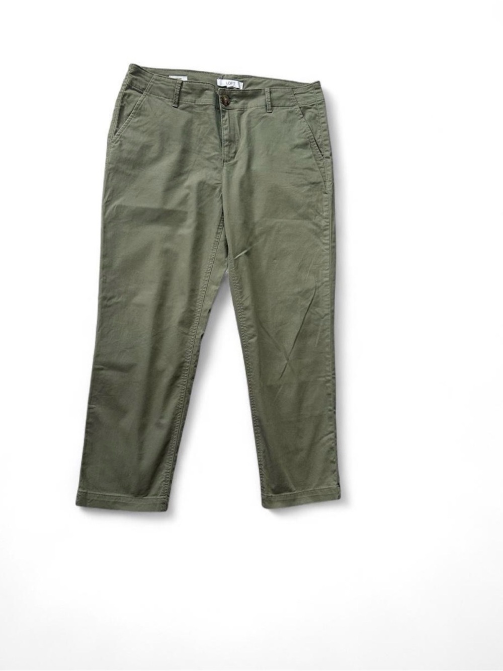 LOFT olive green cotton & spandex pants size 10